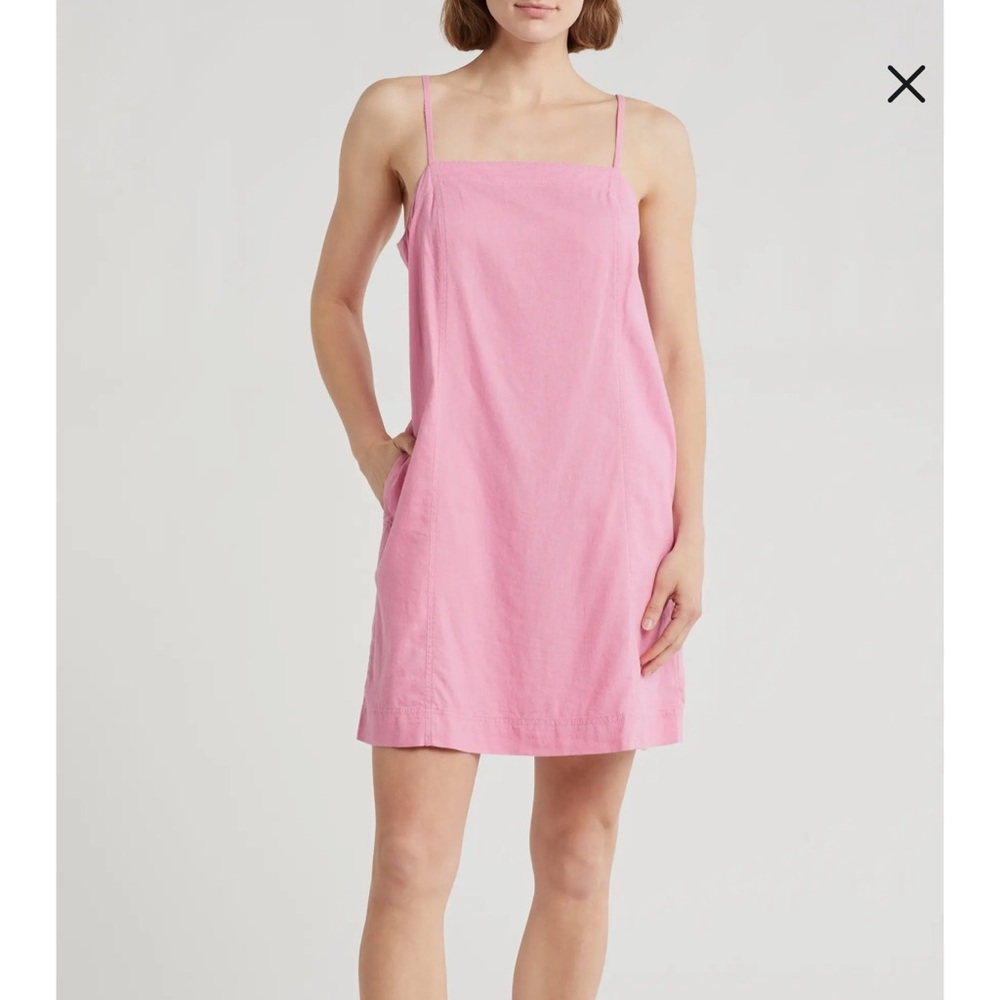 Madewell Max Linen Blend Mini dress (pink)